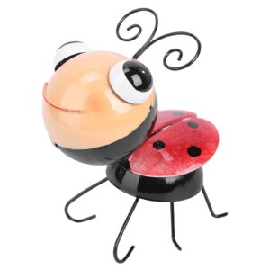 Metal Garden Art Decoration Ladybug Garden Outdoor Statue Decor Decorative Figurine for Path Yard Lawn Patio Backyard