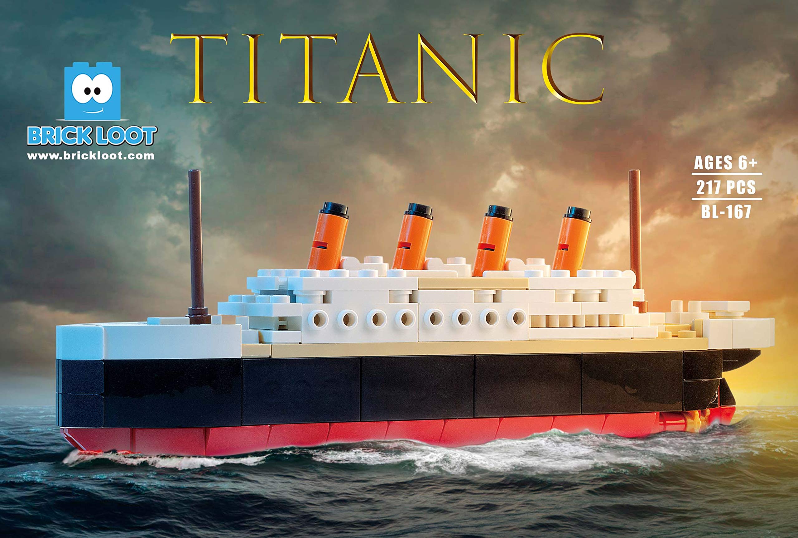 Brick Loot Titanic Building Blocks Mid-Sized Set, Toy Ship Model Kit, Building Bricks Sets for Adults or Kids 6 Year Old +, Home Decor, Quality Blocks Compatible with Lego & Major Brands, 217 Pieces