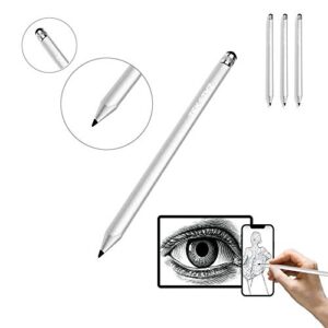 Tek Styz Pro Stylus Capacitive Pen Upgraded Works for Plantronics BackBeat Fit Black 3100 P/N 211855-99 with Custom High Precision Touch Full Size 3 Pack! (Silver)