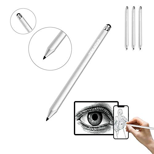 Tek Styz Pro Stylus Capacitive Pen Upgraded Works for Plantronics BackBeat Fit Black 3100 P/N 211855-99 with Custom High Precision Touch Full Size 3 Pack! (Silver)