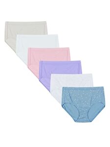 hanes women's organic cotton panties pack, comfortsort underwear, may vary, assorted colors, 6-pack briefs, 8