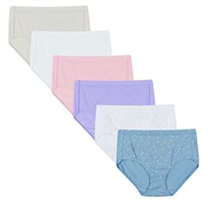 Hanes Women's Organic Cotton Panties Pack, ComfortSort Underwear, May Vary, Assorted Colors, 6-Pack Briefs, 8