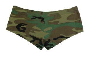 southern sisters huntress army camo boy short panty for women woodlands military print- large