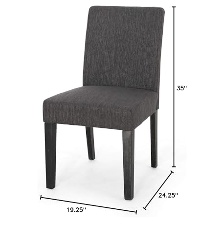 Christopher Knight Home Kuna Contemporary Upholstered Dining Chair (Set of 2), Charcoal, Gray