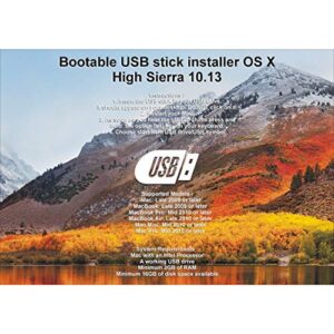 bootable usb stick for macos x high sierra 10.13 - full os install, reinstall, recovery and upgrade