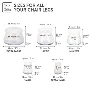 Aneaseit Chair Leg Floor Protectors - 16 pcs Clear - Felt Bottom Silicone Pads for Hardwood Floors & Furniture Feet - Rubber Caps for Chairs - Medium