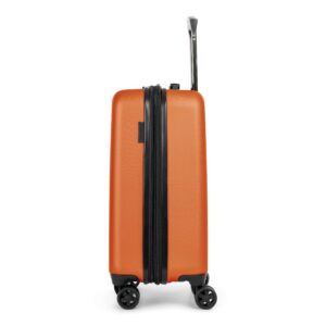 Swiss Mobility LGA Collection Hard Shell Spinner Carry On Luggage for Airplanes, Rolling Suitcase with 360-Degree Spinner Wheels, Retractable Handle, Airline Approved, 20 Inch, Orange