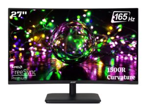 acer ed270r 27 inch full hd curved gaming monitor with 165hz refresh rate i amd freesync i 2 x hdmi 1 x display port