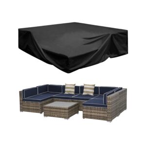 patio furniture sectional set covers large waterproof outdoor furniture set covers loveseat set covers rectangle heavy duty 78"l x 48"w x 28"h black