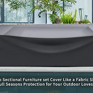 Patio Furniture Sectional Set Covers Large Waterproof Outdoor Furniture Set Covers Loveseat Set Covers Rectangle Heavy Duty 78"L x 48"W x 28"H Black