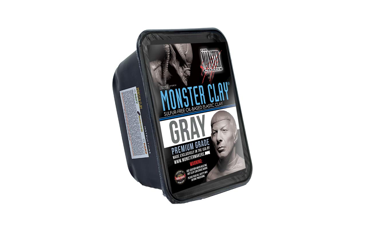 Monster Clay Premium Grade Modeling Clay (Gray -Medium - 4.5lb)