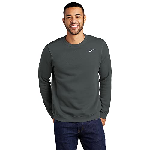 Nike Club Fleece Crew Men's Sweatshirt Crewneck (Anthracite, Large)