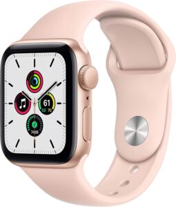 apple watch se (gps, 44mm) - gold aluminum case with pink sand sport band (renewed)