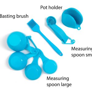 Kitchen Cooking Utensils Set Silicone with Stainless Steel handle Includes Cooking Spoon Spatula Tong Turner Whisk Ladle For Nonstick Cookware Dishwasher Safe BPA-Free