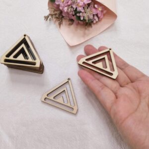 30PCS Chevron Triangle Earring Wood Findings,DIY Wood Blank Chevron Earring Hoops for Macrame (1.5")