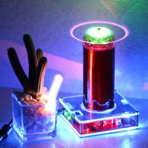 JZENT Bluetooth Music Tesla Coil PLLSSTC Desktop Toy Plasma Loudspeaker Arc Generator Wireless Transmission Teaching Demonstration Experiment Model JE-13