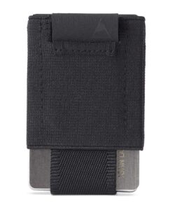 nomatic minimalistic wallet for men and women - slim wallet fits in front pocket - holds 4-15 cards - hidden cash holder and key holder pocket (black)