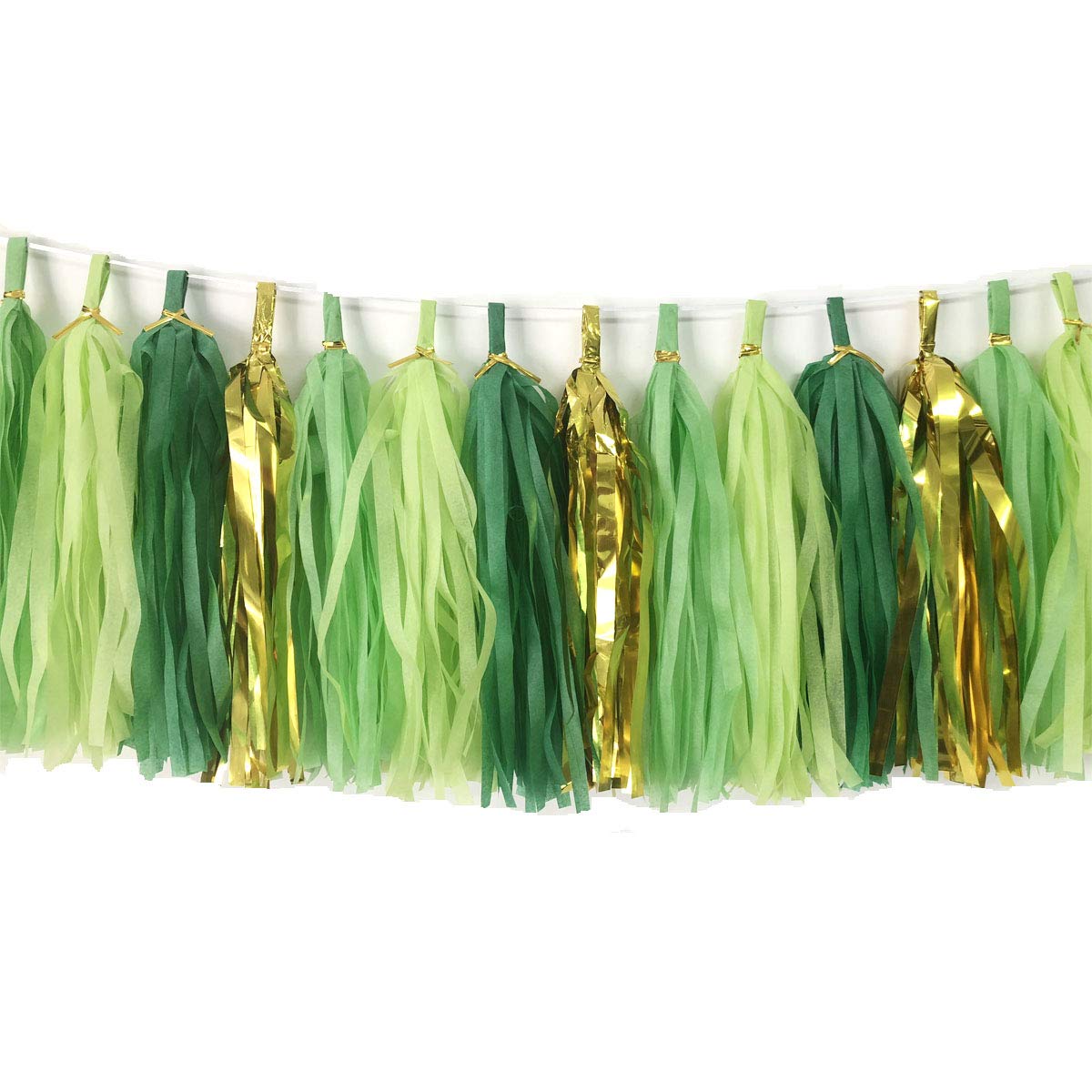 ZGjoy Tissue Paper Tassels Paper Tassels Garland Banner Table Decor Party Tassels Banner Wedding Birthday Baby Shower Nursey Party Decorations Supplies (20, Green Set)