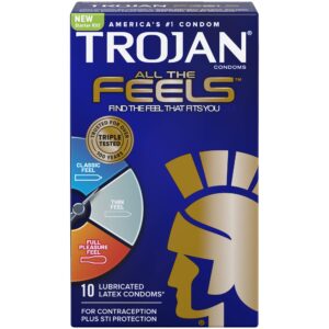 Trojan All The Feels Latex Condoms, 10CT