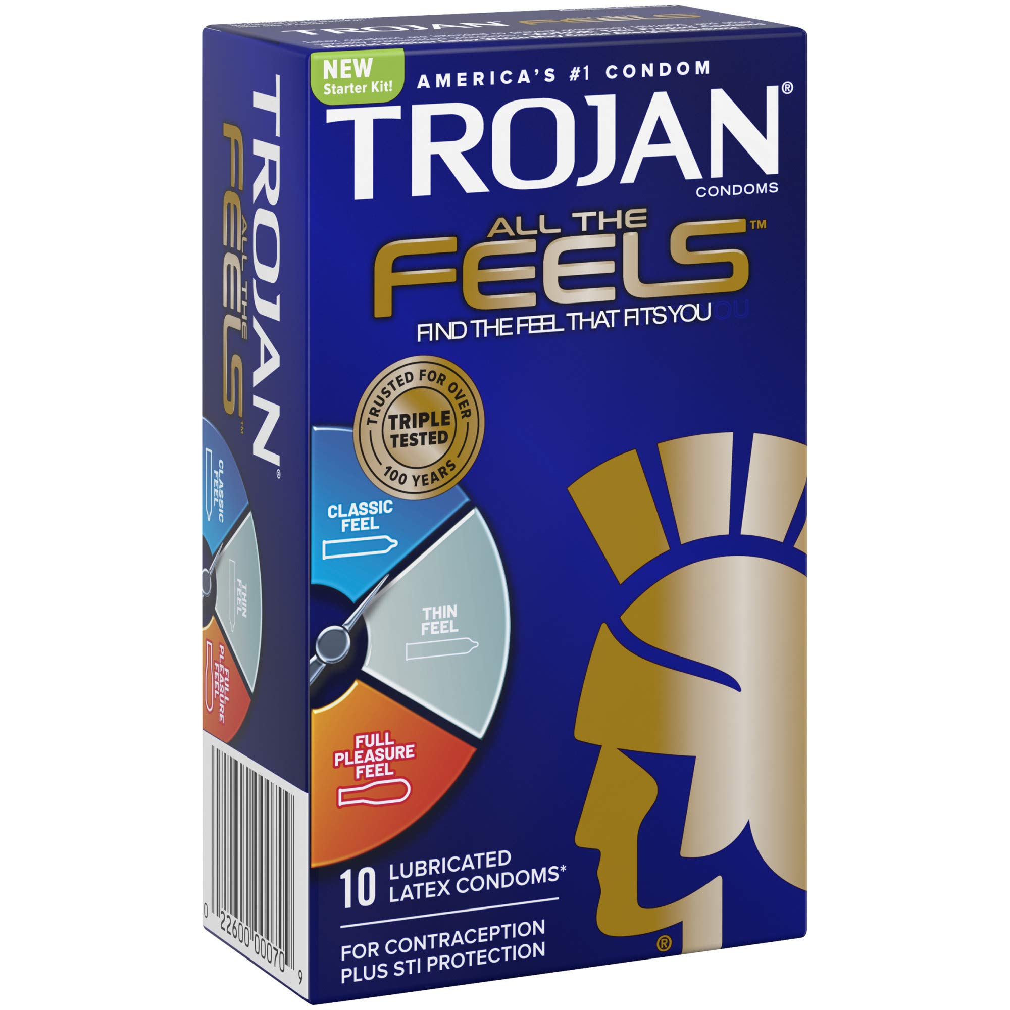 Trojan All The Feels Latex Condoms, 10CT