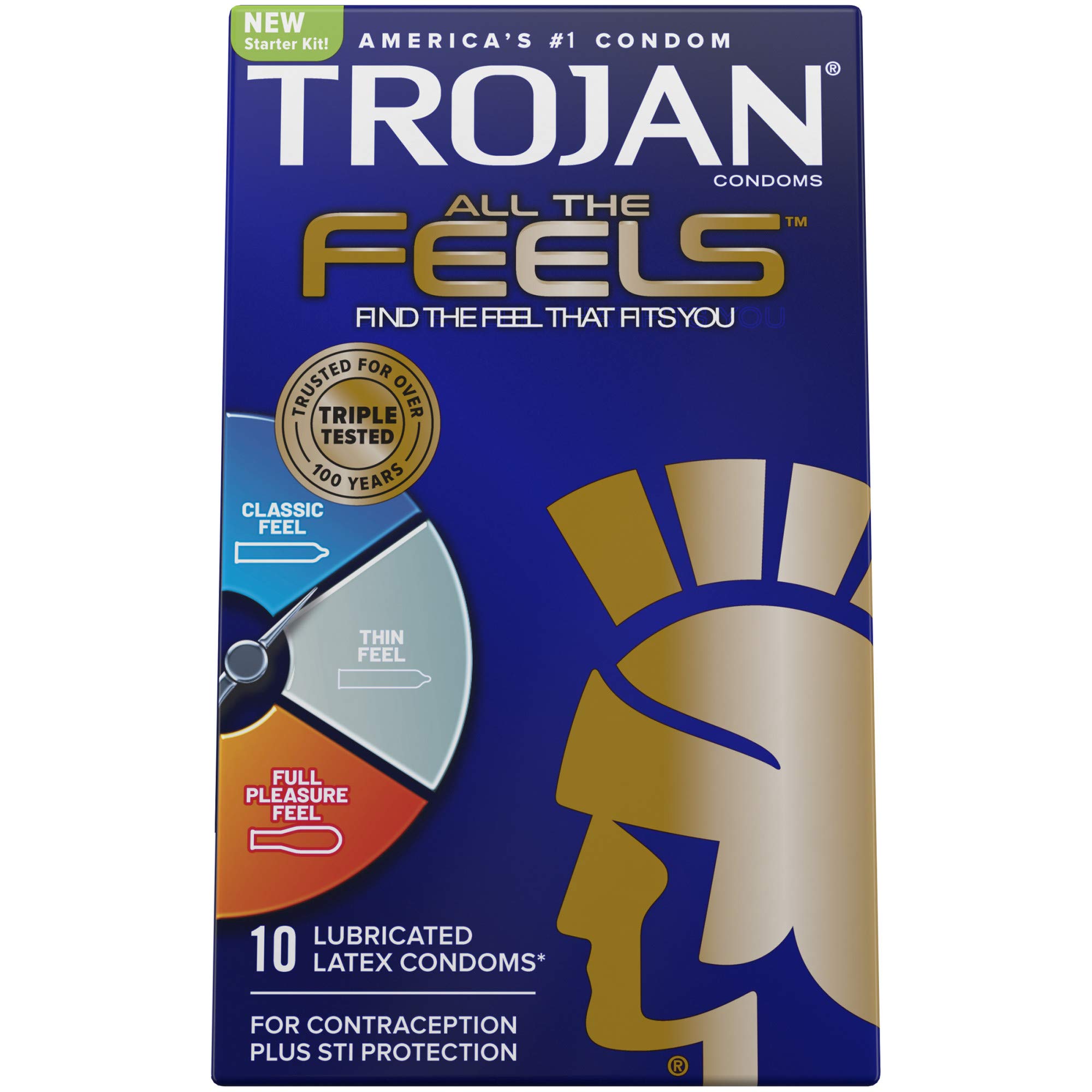 Trojan All The Feels Latex Condoms, 10CT