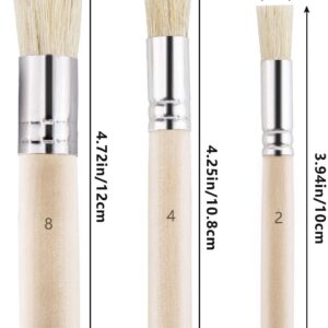 LUTER 6Pcs Wooden Stencil Brushes, Natural Bristle Stencil Brushes for Acrylic Painting, Oil Painting, Watercolor Painting, Card Making, DIY Art Crafts Project (3 Sizes)