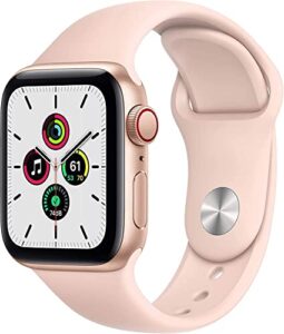 apple watch se (gps + cellular, 40mm) - gold aluminum case with pink sand sport band (renewed)