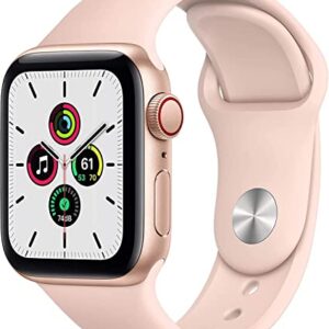 Apple Watch SE (GPS + Cellular, 40mm) - Gold Aluminum Case with Pink Sand Sport Band (Renewed)