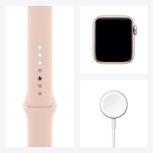 Apple Watch SE (GPS + Cellular, 40mm) - Gold Aluminum Case with Pink Sand Sport Band (Renewed)