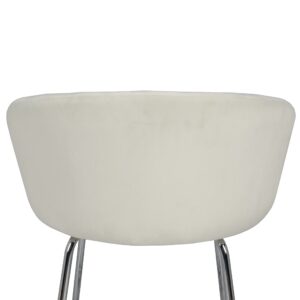 Hillsdale, Marisol Round Metal and Upholstered Vanity Stool with Scoop Back for Makeup Room or Bathroom, Off-White