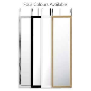 Mirrorize Full Length Over The Door Mirror, Long Door Hanging, Large Mirrors for Wall Full Body, Shatterproof Tall Floor Mirror, 42"X14", Silver