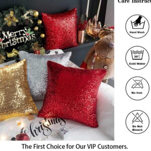 ShinyBeauty Throw Pillow Cases 2 Pack 12X12-Silver Sequin Pillow Cover Sofa Pillow Cases Sparkly Pillow Covers Designer Pillow Sequined Pillow Cover Decorative Pillows for Bed