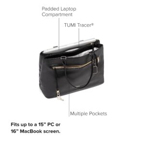 TUMI Voyageur Sidney Business Tote - Tote Bag Purse for Women - Work Tote for Women - Office Tote Bag for Everyday Use & Work - Black Leather - With Gold Hardware - 11.3" X 17.0" X 6.8"