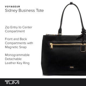 TUMI Voyageur Sidney Business Tote - Tote Bag Purse for Women - Work Tote for Women - Office Tote Bag for Everyday Use & Work - Black Leather - With Gold Hardware - 11.3" X 17.0" X 6.8"