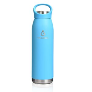 volcarock insulated water bottle 24oz (710ml), double wall stainless steel water bottle durable vacuum flask leakproof non-sweat, keep cold 24h & hot 12h