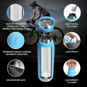 VOLCAROCK Insulated Water Bottle 24oz (710ml), Double Wall Stainless Steel Water bottle Durable Vacuum Flask Leakproof Non-sweat, Keep Cold 24H & Hot 12H