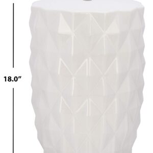 Safavieh Home Collection Posy White Ceramic Decorative Garden Stool ACS5209A