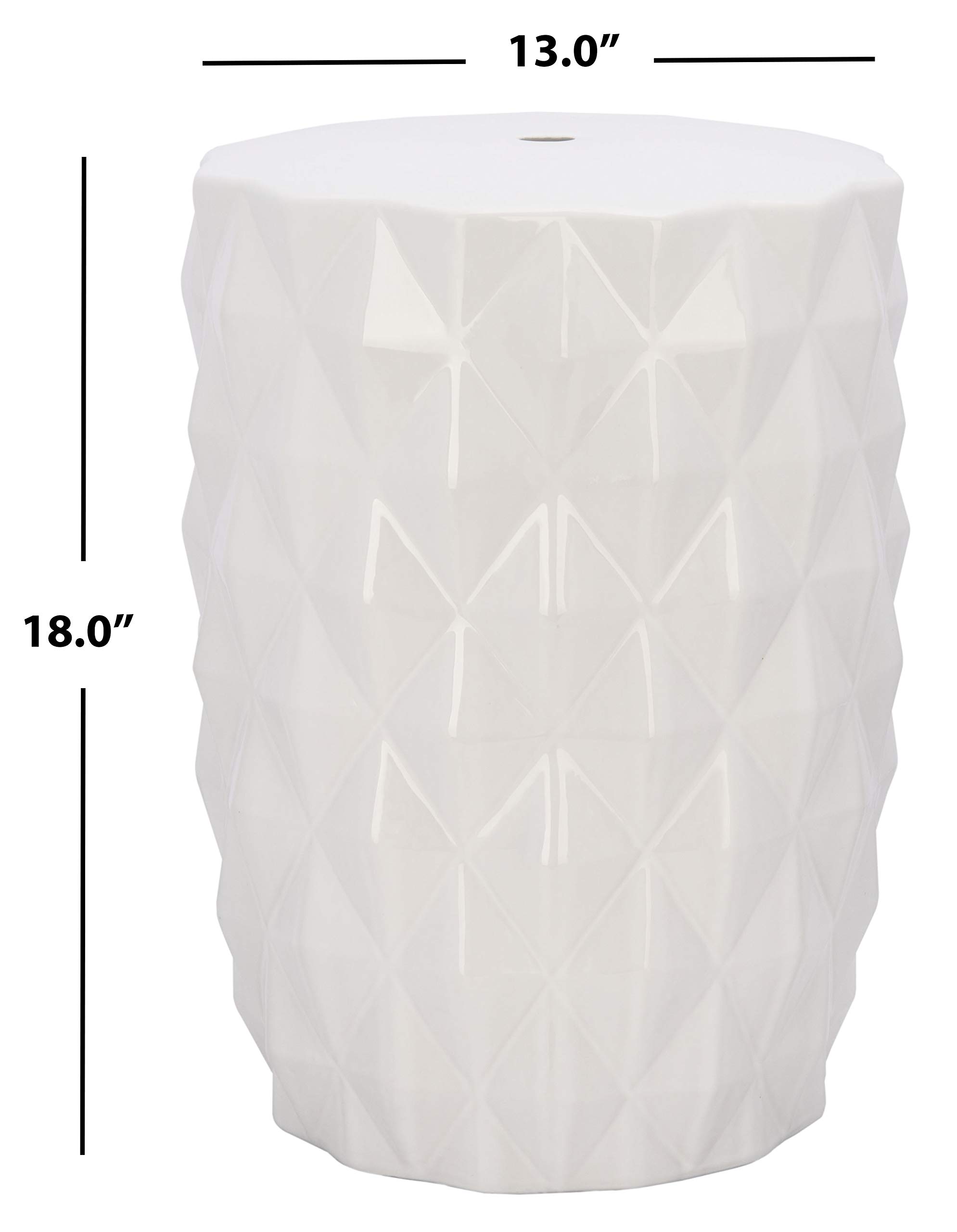 Safavieh Home Collection Posy White Ceramic Decorative Garden Stool ACS5209A