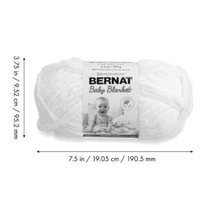 Bernat Baby Blanket White Yarn - 3 Pack of 100g/3.5oz - Polyester - 6 Super Bulky - 72 Yards - Knitting/Crochet