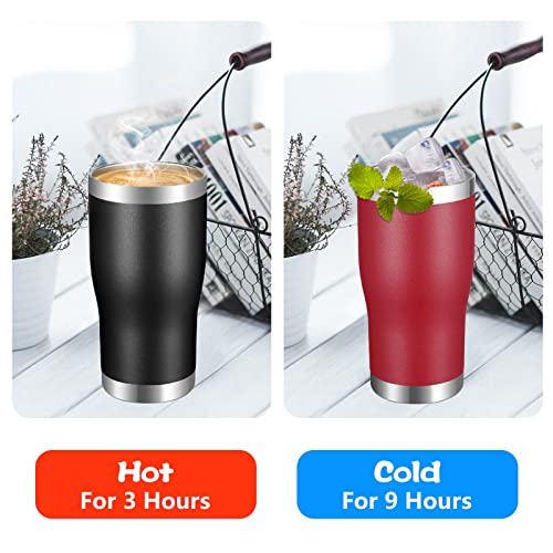 VEGOND 20oz Tumbler Stainless Steel Tumbler Cup with Lid And Straw Vacuum Insulated Double Wall Travel Coffee Mug(Brick red 1 Pack)