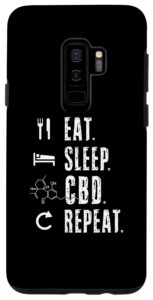 galaxy s9+ eat cbd sleep repeat molecule 420 thc weed cannabis kush dab case