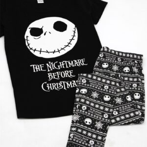 Disney Nightmare Before Christmas Pyjamas Womens Skellington PJ Top Trousers Small Black