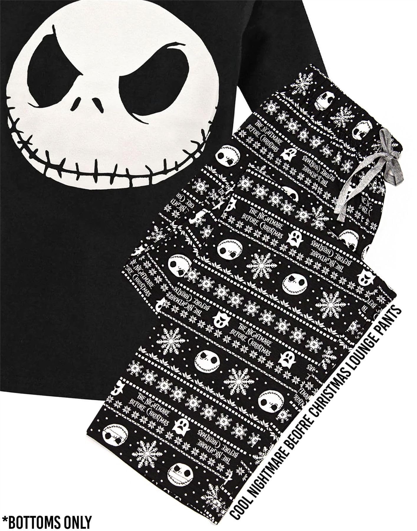 Disney Nightmare Before Christmas Lounge pants Jack Skellington Mens Pyjama Bottoms X-Large Black