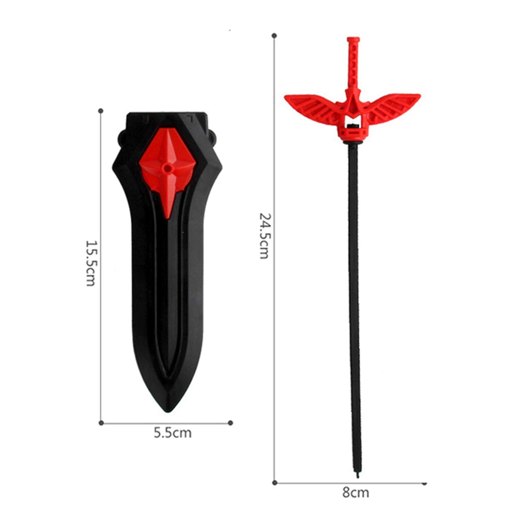 Battling Top Sword Right/Left - Ripcord /String Bey Launcher Beylauncher Starter Tool Compatible with All Bey Burst Series Bey Battling Blade(Black)