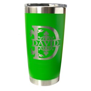 Custom Engraved Floral Monogram Design yeti Tumbler