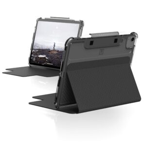 [u] by uag ipad air 10.9-inch (4th gen, 2020)/ipad pro 11-inch (2nd gen, 2020) case lucent translucent lightweight ultra-slim full body auto sleep/wake folio cover, black/ice