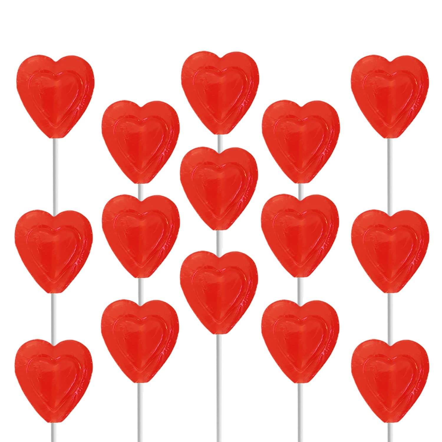 The Dreidel Company Valentines Day Lollipops Red Double Heart Shaped Cherry Flavored, Individually Wrapped, 12-Pack