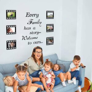 Every Family Has a Story,Family Wall Art Stickers Contains 6 Pcs 4x6in Picture Frame Wall Decor Stickers for Living Room Family Inspirational Wall Stickers Quotes