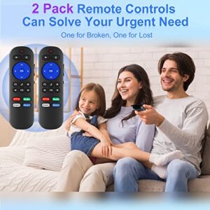 Pack of 2 Remote Compatible with Hisense Roku TV Remote with Netflix, Disney, Hulu, Amazon Buttons, Remote for 32 40 43 50 55 58 65 75 inch Hisense 4K UDH QLED LED HDR Smart Roku TV, No Setup Required