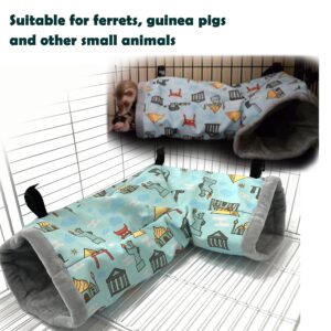 Ferret Cage Accessories Tunnel Tube Corner Hide Fleece Hideaway Bed Hammock Bed for Guinea Pig (Green) (Green)